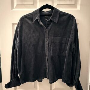 Madewell Navy Corduroy Oversized Shirt